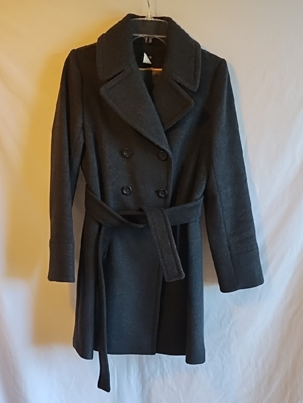 J. Crew Women's Dark Gray Wool Blend Double-Breasted Pea Coat
